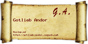 Gotlieb Andor névjegykártya